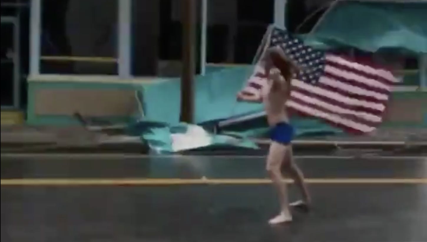 Shirtless Man Takes On Hurricane Florence With Nothing But The Power Of Slayer
