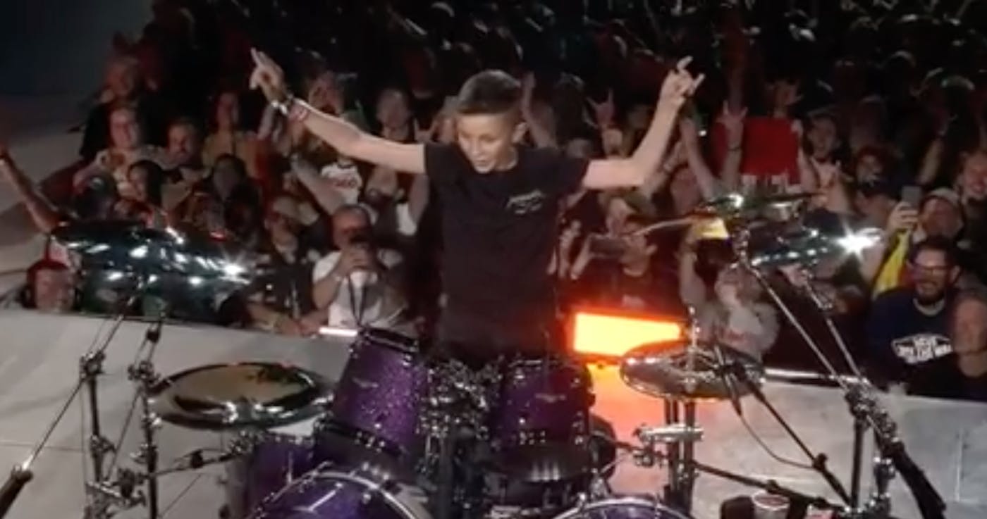 Watch A 13-Year-Old Fan Play Drums With Metallica