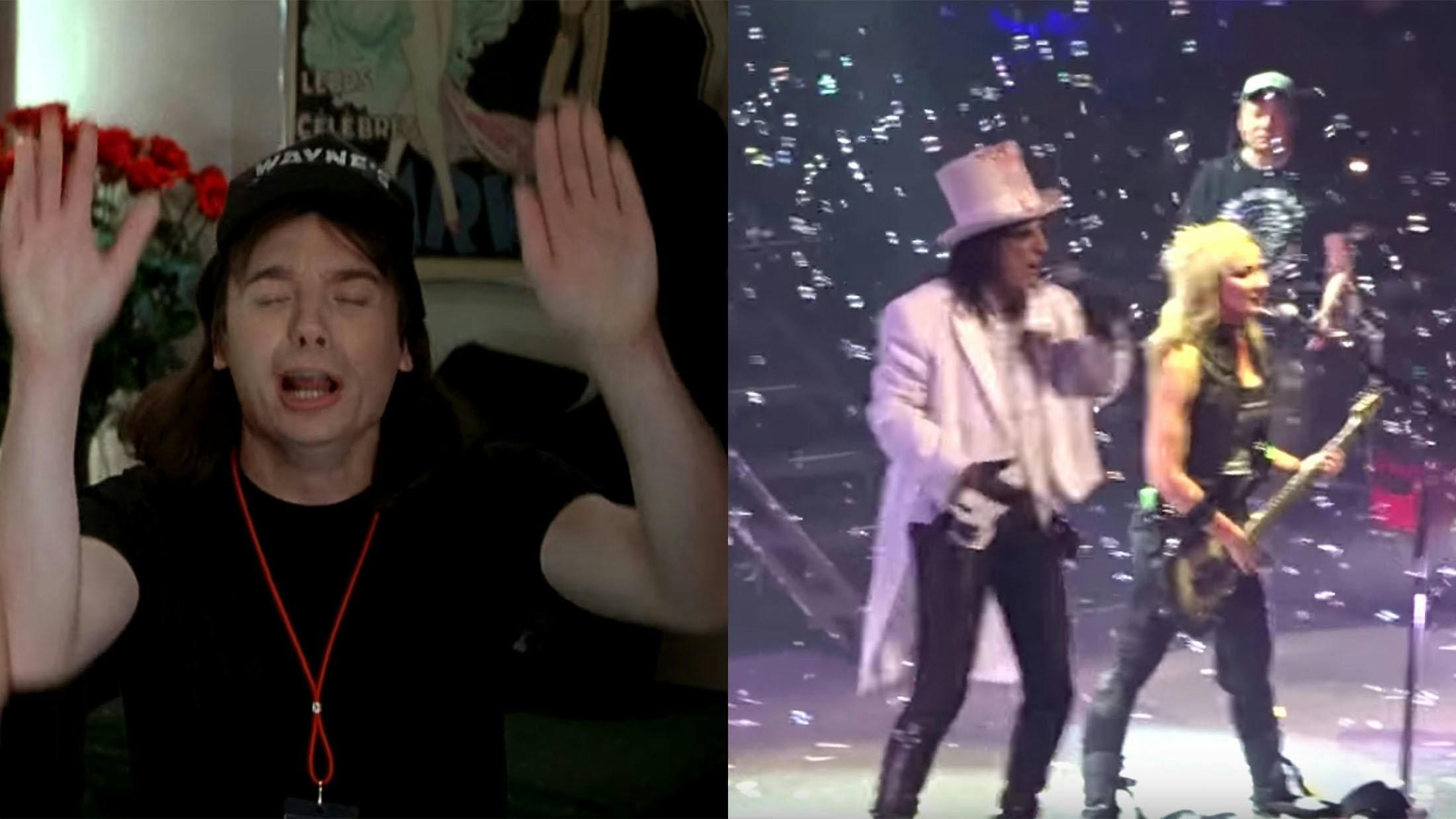 Mike Myers Reenacts Iconic Wayne's World Scene During Alice Cooper Show