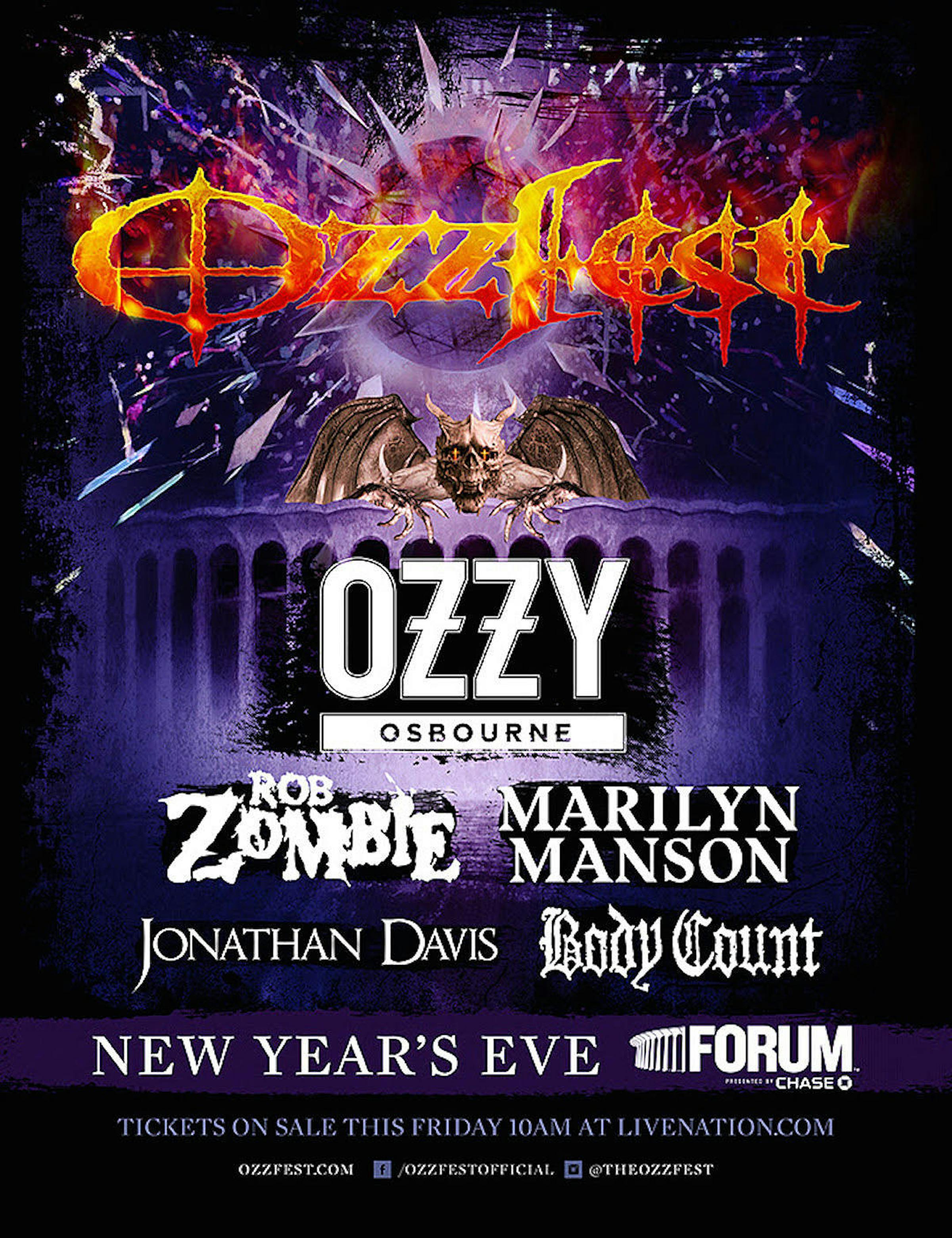 Ozzy Announces Ozzfest 2018 New Year&#039;s Eve Show With Rob Zombie, Marilyn Manson, and More — Kerrang!